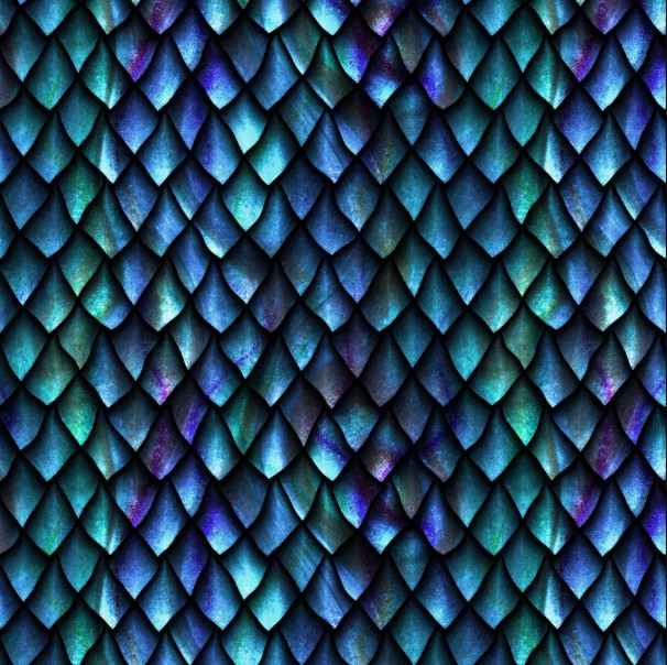 Blue Fury Scales by Jason Yenter for In The Beginning Fabrics