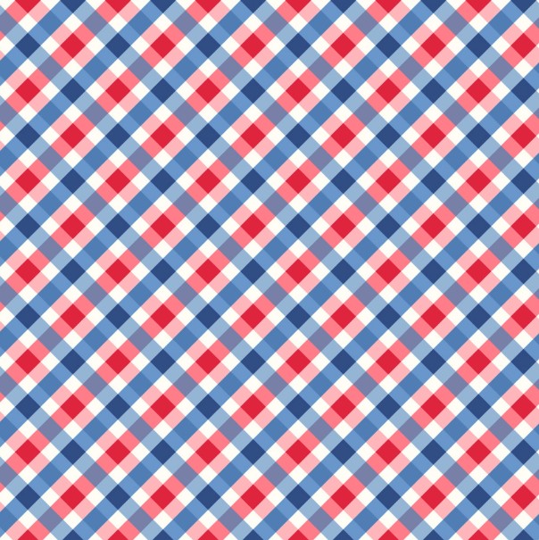 Star-Spangled Beauty Bias Gingham Blue/Red by Kimberbell for Maywood Studio