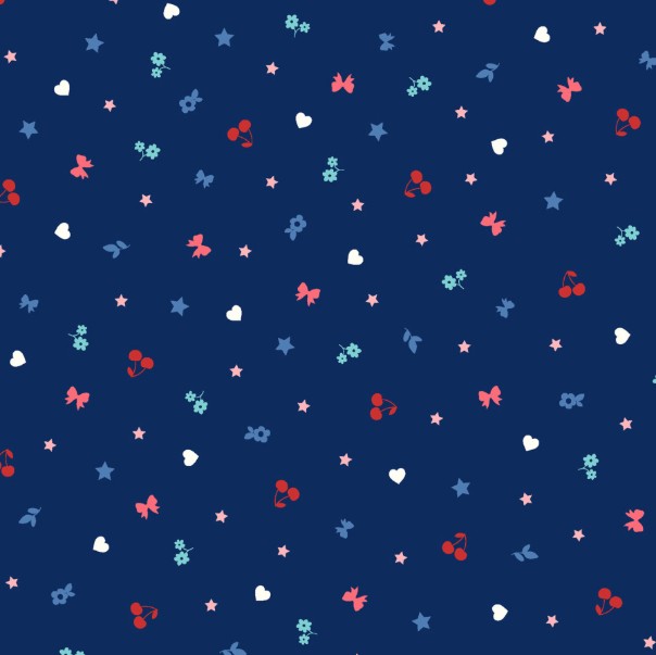 Star-Spangled Beauty Teeny Tinys Navy by Kimberbell for Maywood Studio