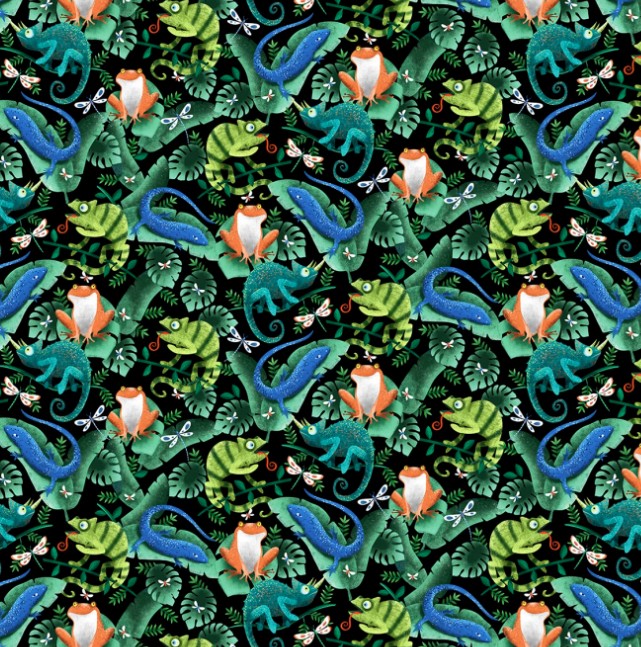Lizards Tropical Creatures Forest from Timeless Treasures