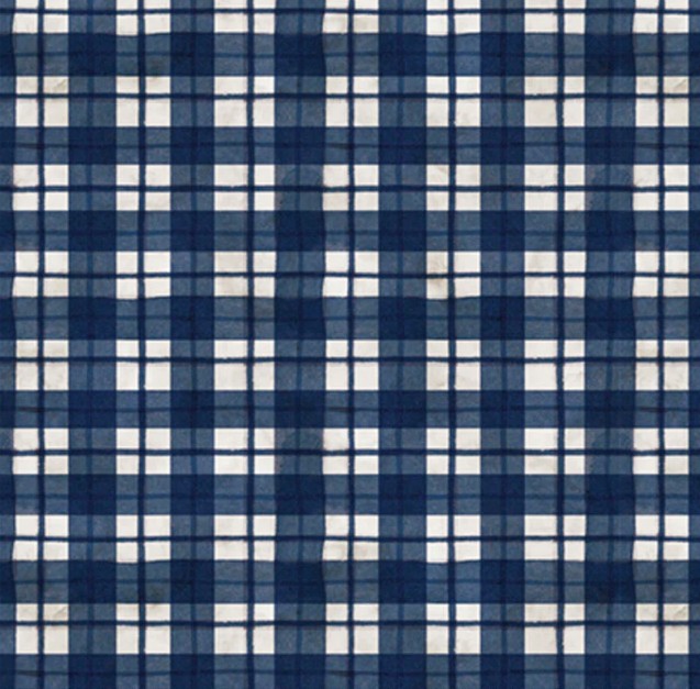 Farmhouse Americana Patriotic Plaid Navy by Cindy Jacobs for P&B Textiles