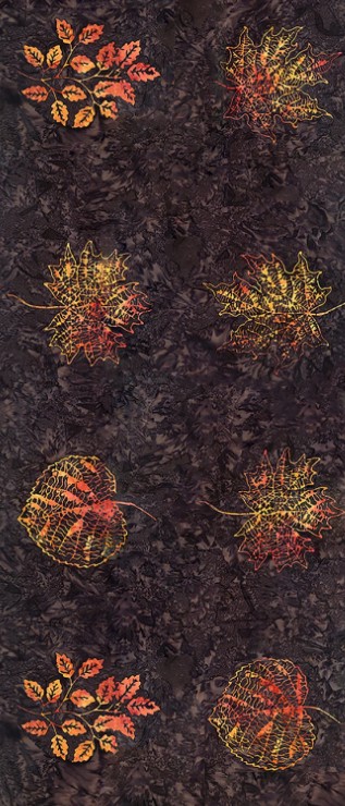 Tonga Batik Forest Floor Large Spaced Leaves Bark Panel by Wing and a Prayer for Timeless Treasures