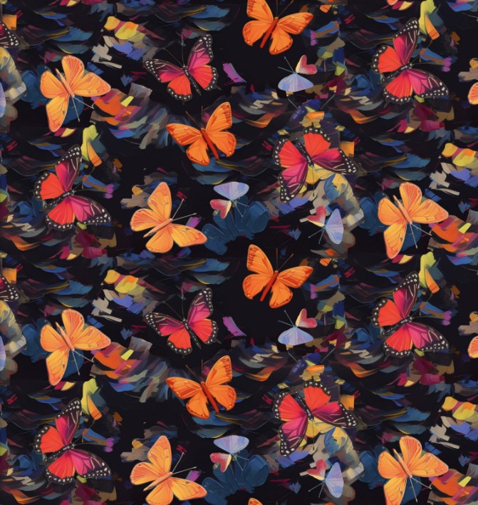 Purrfectly Playful Bold Butterflies Black by Ivan Guaderrama for 3 Wishes Fabrics