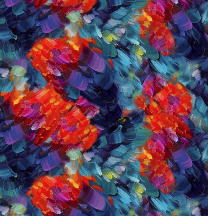 Hummingbird Bouquet Flutter Texture by Shawna Stewart for 3 Wishes Fabrics