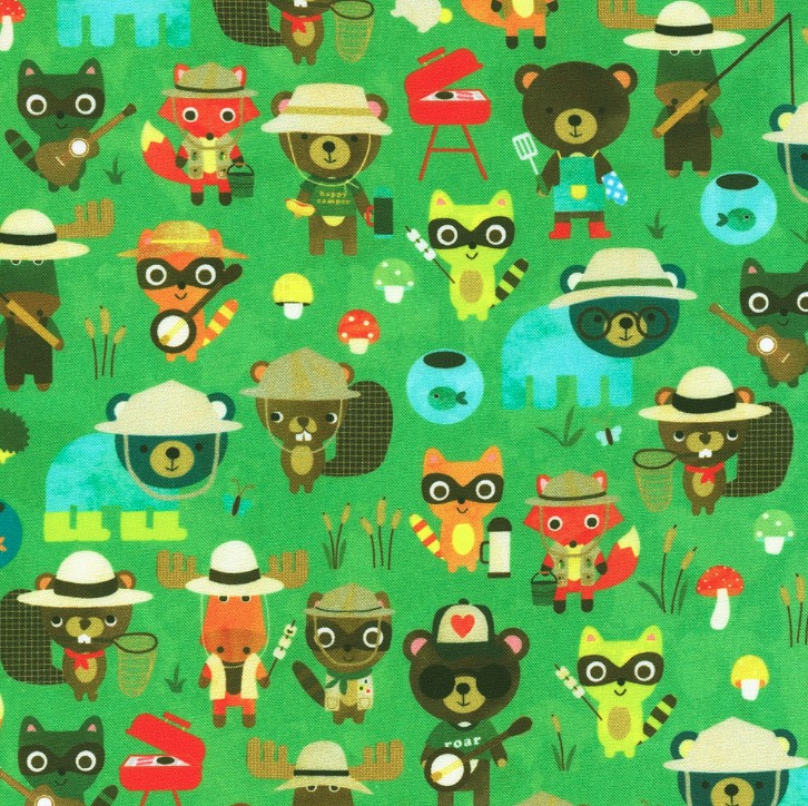 Campground Critters Critters Main Meadow by Ann Kelle for Robert Kaufman Fabrics