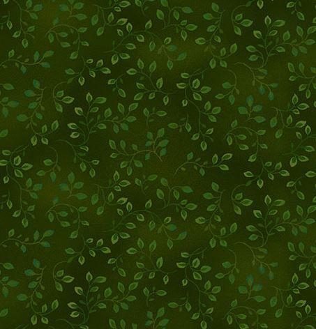Folio Basics Leaves Dark Green by Color Principle for Henry Glass Fabrics