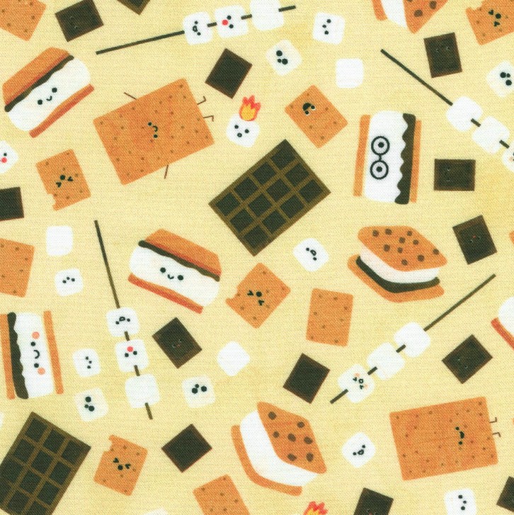 Campground Critters Smores Natural by Ann Kelle for Robert Kaufman Fabrics