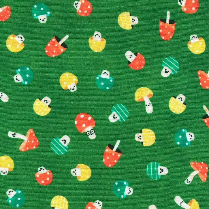 Campground Critters Mushrooms Fern by Ann Kelle for Robert Kaufman Fabrics