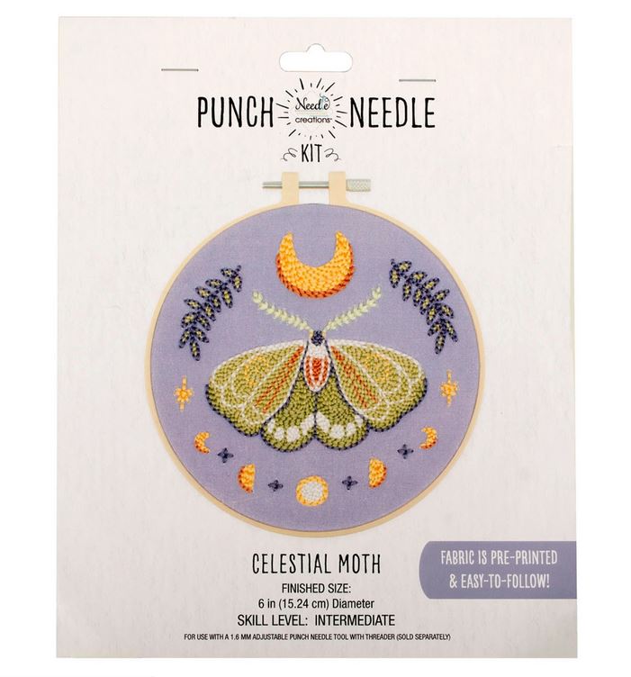Punch Needle Celestial Moth Kit