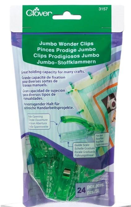 Wonder Clips, Jumbo Size, 24 Ct. Green, By Clover