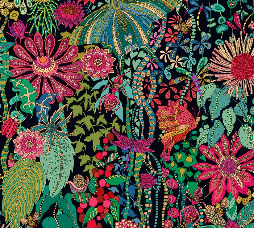 Twilight Twilight Dance Black by Sally Kelly for Windham Fabrics