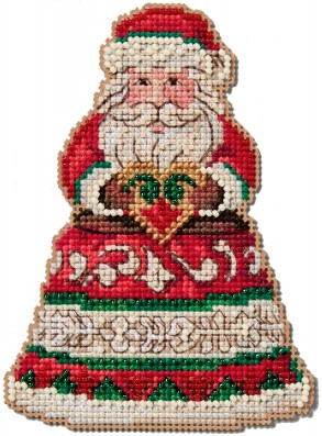 Santa Holding Heart Cross Stitch Kit by for Mill Hill
