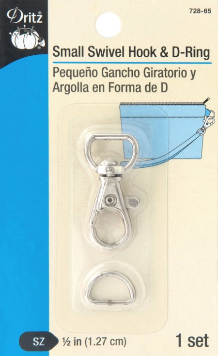 Small Nickel Swivel Hook & D-Ring from Dritz