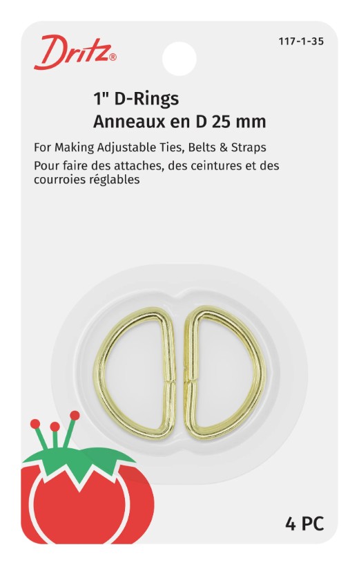Dritz Gold 1 Inch D-Rings 4 Pack