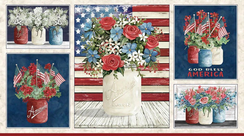 Farmhouse Americana Panel by Cindy Jacobs for P&B Textiles