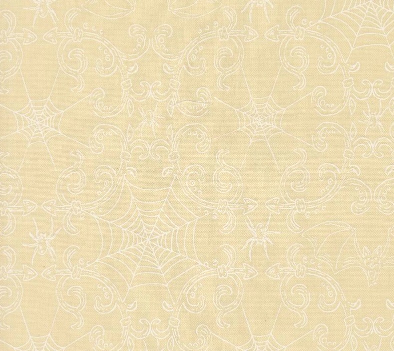 Home Sweet Haunt Rod Iron Halloween Bone White by Stacy Iest Hsu for Moda Fabrics