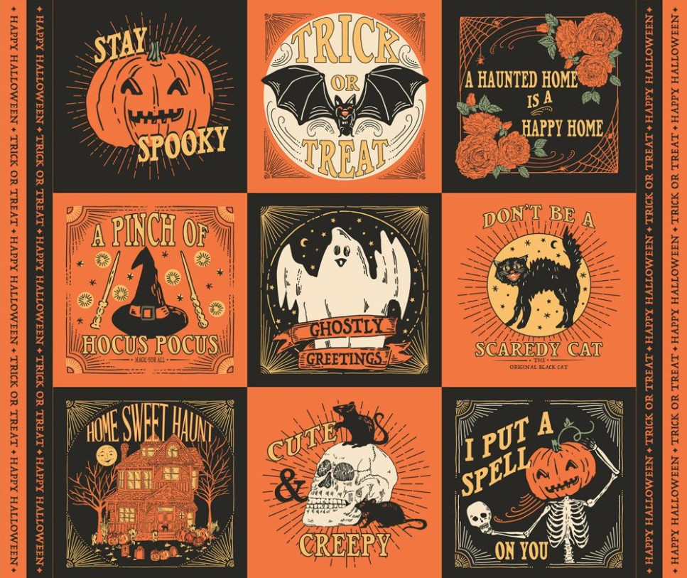 Home Sweet Haunt Haunted Square Panel by Stacy Iest Hsu for Moda Fabrics