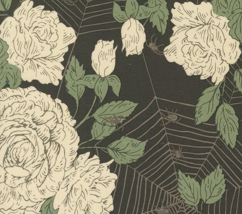 Home Sweet Haunt Haunted Roses Charcoal by Stacy Iest Hsu for Moda Fabrics