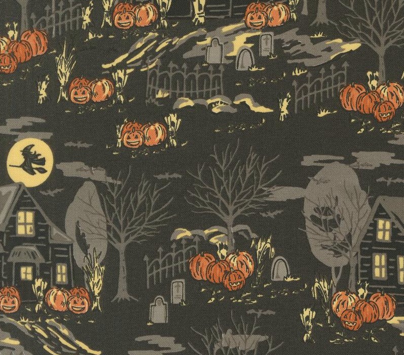 Home Sweet Haunt Haunted Forest Charcoal by Stacy Iest Hsu for Moda Fabrics