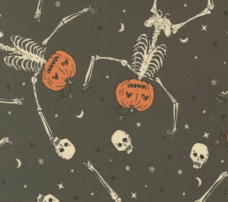 Home Sweet Haunt Dancing Pumpkins Stone by Stacy Iest Hsu for Moda Fabrics
