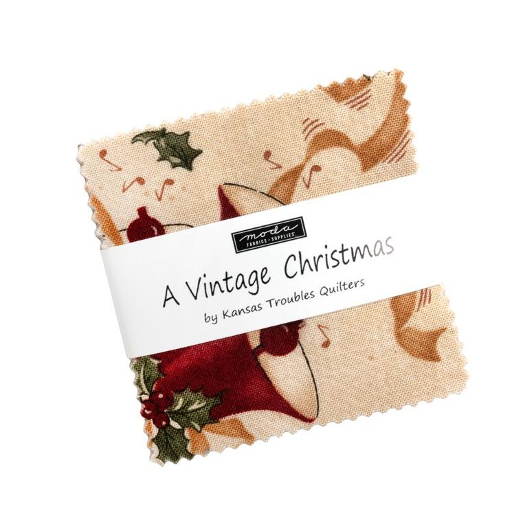 A Vintage Christmas Mini Charm Pack by Kansas Troubles Quilters for Moda Fabrics