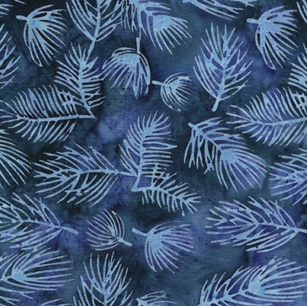 Fall Flair Batik Pine Needles Blue Ocean from Island Batik