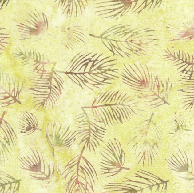 Fall Flair Batik Pine Needles Yellow Parchment from Island Batik