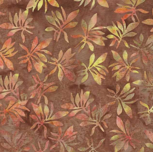 Fall Flair Batik Leaves Brown Cinnamon from Island Batik