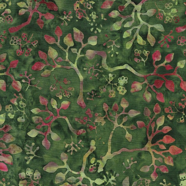 Forest Flora Batik Flora Green Pineneedle from Island Batik