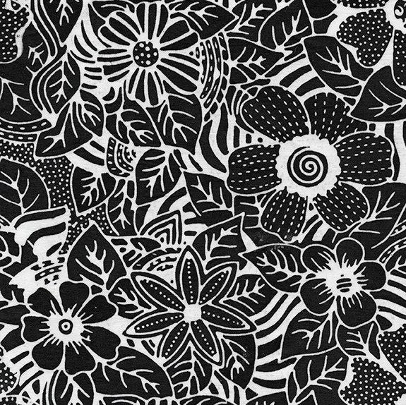 Sea Side Flower Zebra Salt n Pepper from Island Batik
