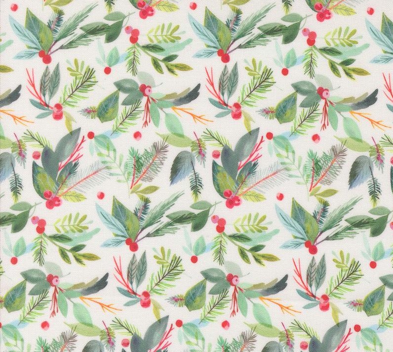 Love and Cheer Greenery Snowflake by Amarilys Henderson for Moda Fabrics