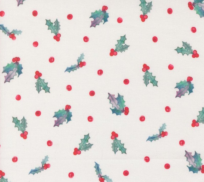 Love and Cheer Holly Berry Dot Snowflake by Amarilys Henderson for Moda Fabrics