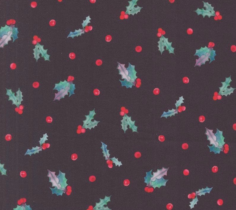 Love and Cheer Holly Berry Dot Coal by Amarilys Henderson for Moda Fabrics
