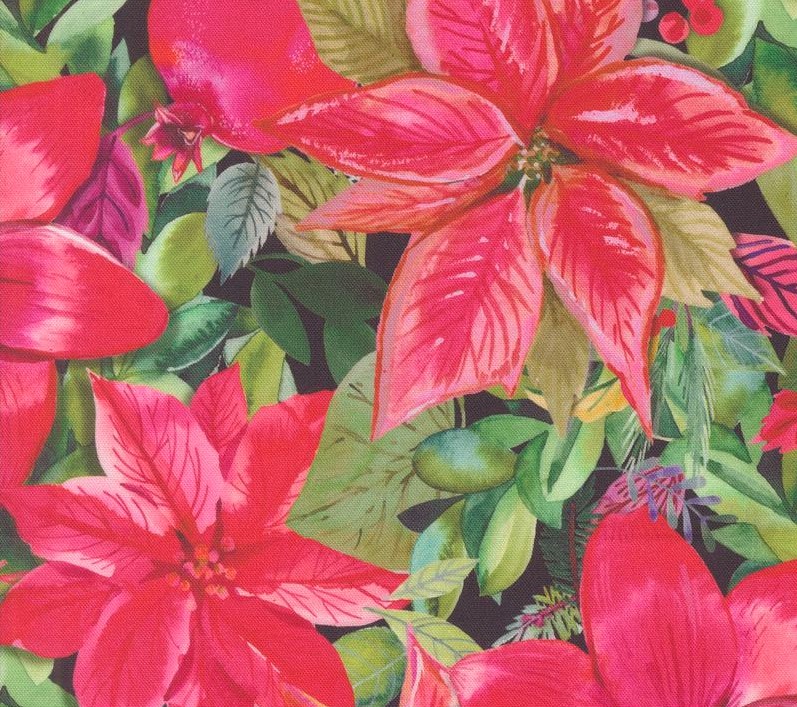 Love and Cheer Floral Centerpiece Coal by Amarilys Henderson for Moda Fabrics