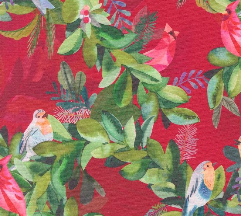 Love and Cheer Garland Aviary Berry by Amarilys Henderson for Moda Fabrics