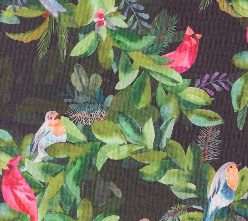 Love and Cheer Garland Aviary Coal by Amarilys Henderson for Moda Fabrics