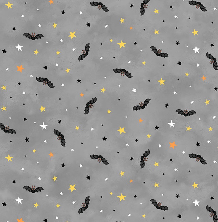 The Boo Crew Bat Toss Gray from Northcott Fabrics