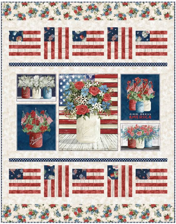 God Bless America Quilt Kit from P&B