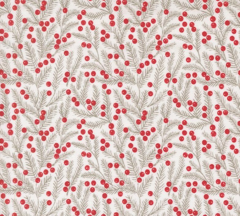 Berry and Pine Pine Needles Snow by Lella Boutique for Moda Fabrics