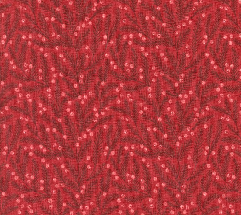 Berry and Pine Pine Needles Cranberry by Lella Boutique for Moda Fabrics