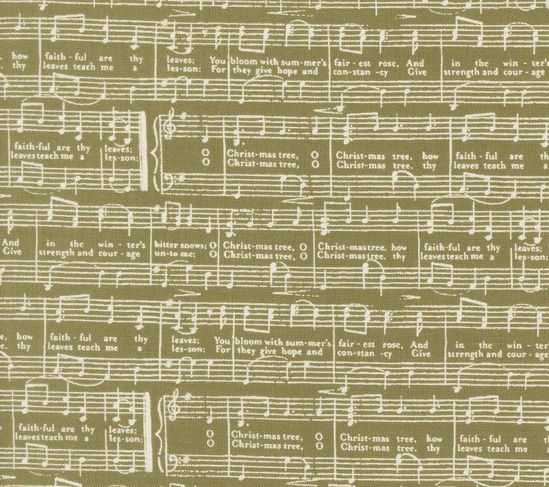 Berry and Pine O Christmas Tree Text Sage by Lella Boutique for Moda Fabrics