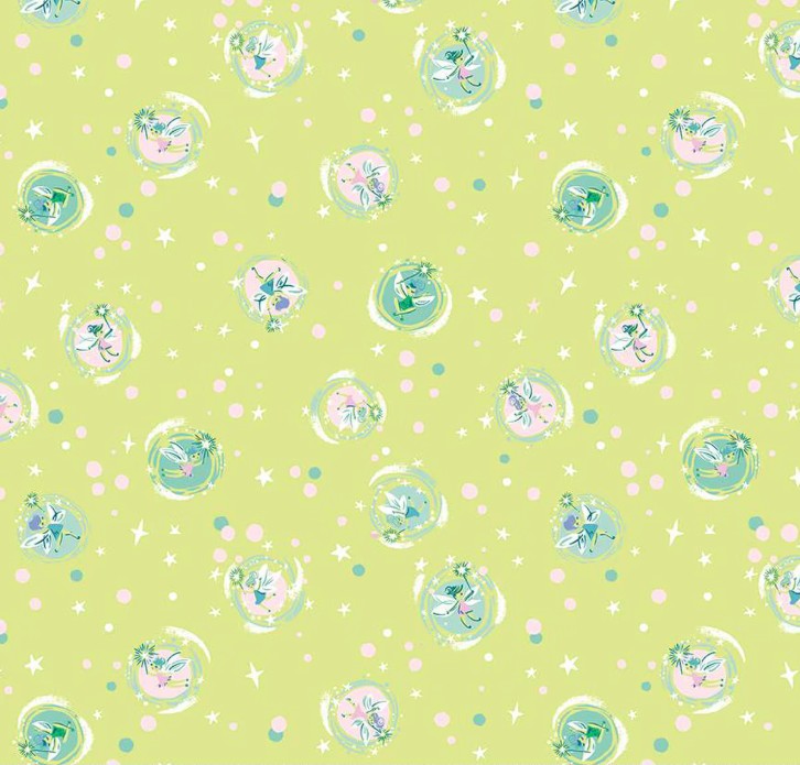 Forever Neverland Tink Lemon Grass by Jill Howarth for Riley Blake Designs