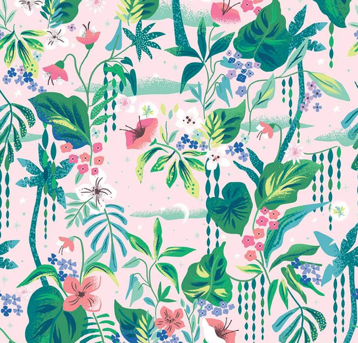 Forever Neverland Tropical Floral Pink by Jill Howarth for Riley Blake Designs