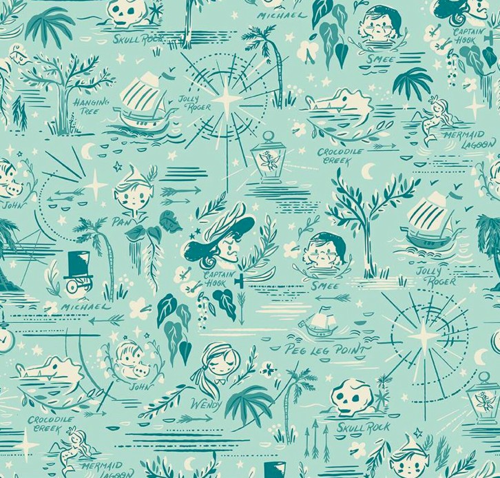 Forever Neverland Neverland Map Songbird by Jill Howarth for Riley Blake Designs