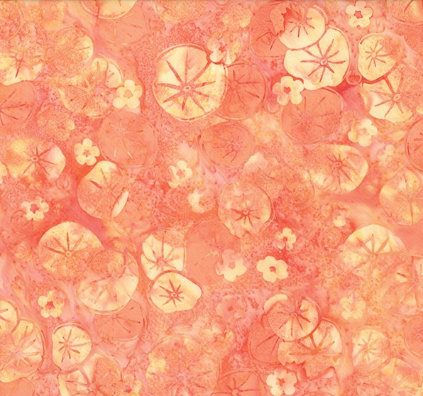 Frog Pond Jelly Batiks Lily Pads Coral Gables by Susan Claire for Hoffman Fabrics