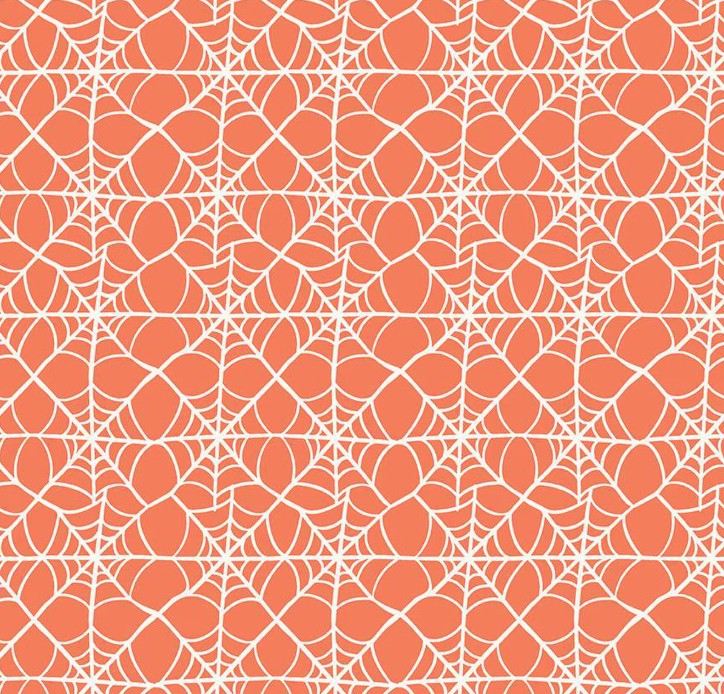 Hey Pumpkin Webs Orange by My Mind's Eye for Riley Blake Designs