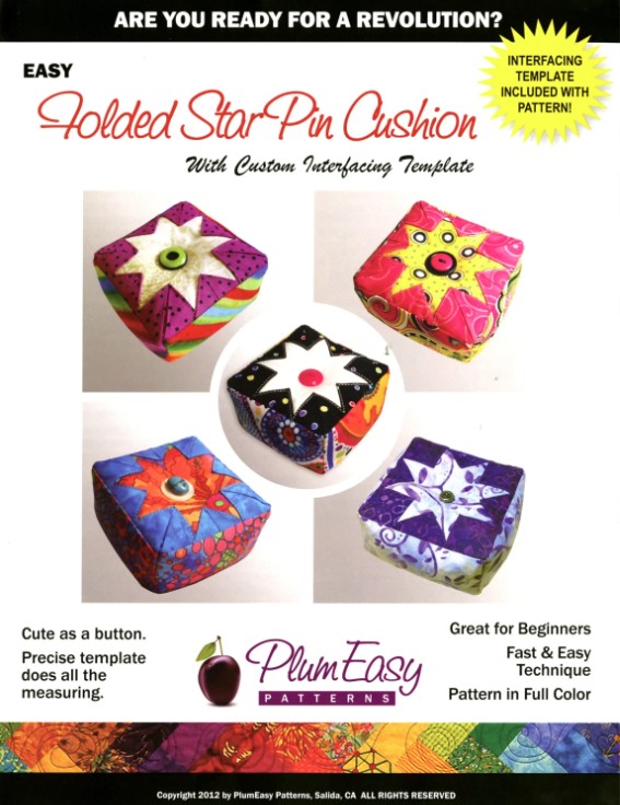 Folded Star Pincushion with Interfacing Template