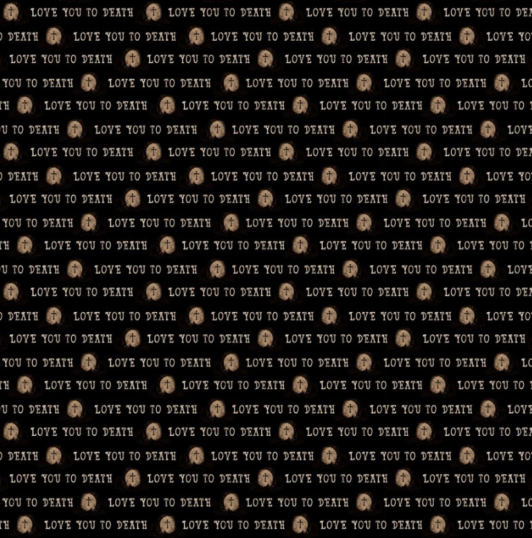 Gothic Halloween Love You Black by Dan DiPaolo for Clothworks