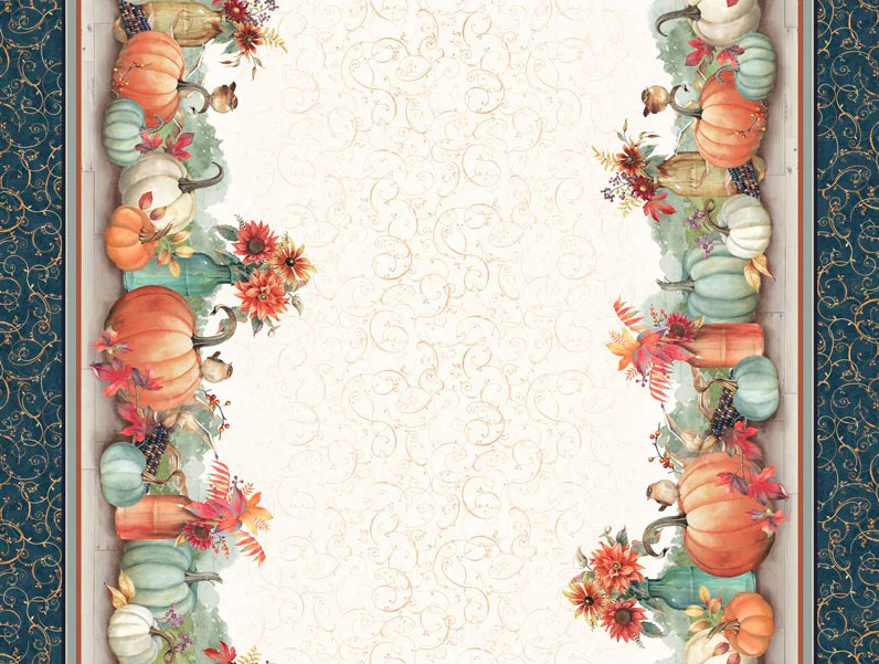 Bountiful Harvest Scene Double Border by Sandy Clough for P&B Textiles