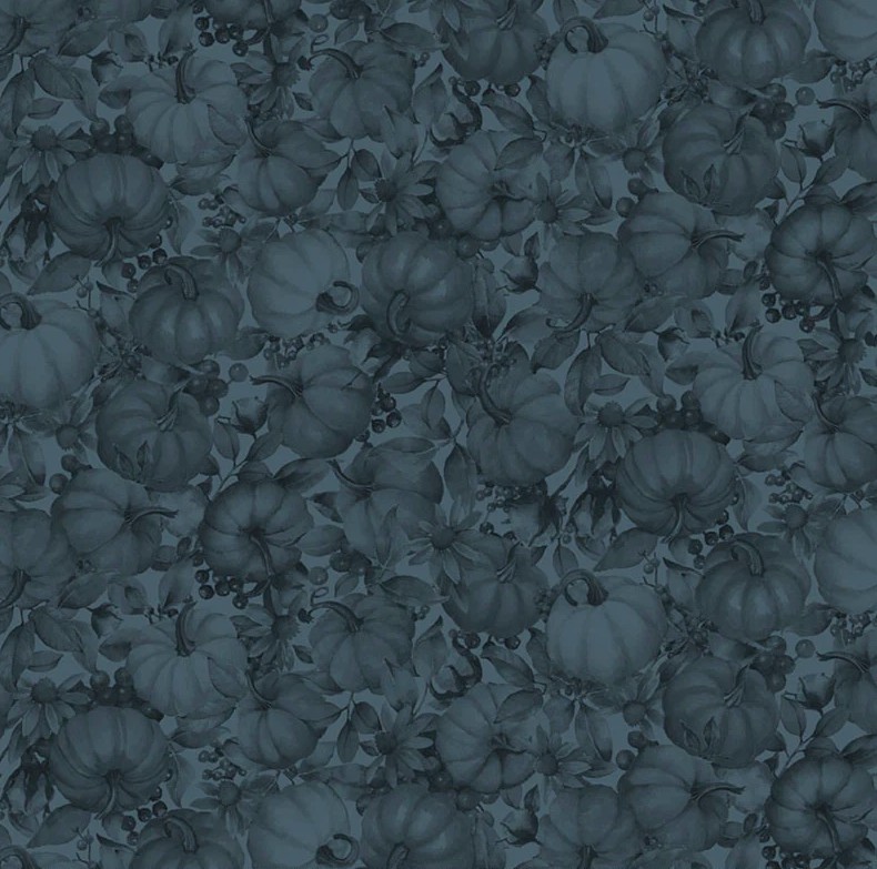 Bountiful Tonal Pumpkins Navy by Sandy Clough for P&B Textiles